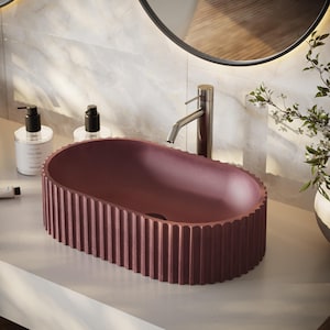 Handcrafted Concrete Vessel Sink: Modern Pill Shape Basin