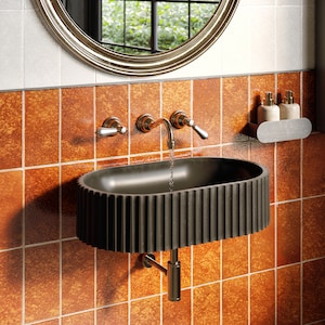 35 COLORS! Wall Mounted Geni Concrete Sink - Modern Vessel Sink, Luxury Wall Hung Basin, Powder Room, Small Space Vanity, Bathroom Sink