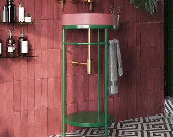 8 Colors! Gracin - Metal vanity stand | Sink stand | Powder room | Handmade | Washroom vanity | Bathroom vanity | Colorful vanity | Custom