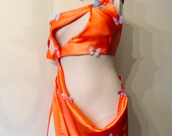 Satin Silk Butterfly Goddess Fairy Dress Gown