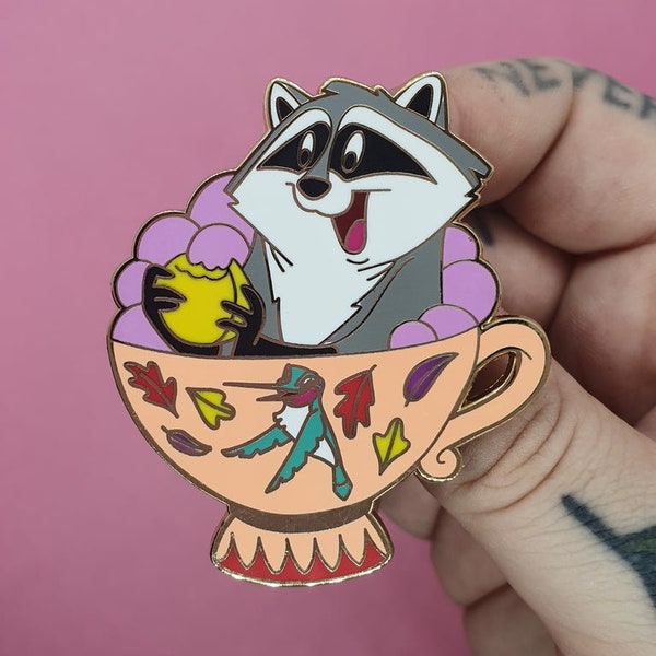 Pocahontas Meeko teacup enamel pin