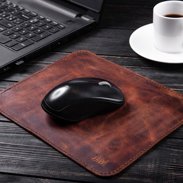 Leather Mouse Pad, Personalized Leather Accessories Mouse Pad, Gift for Office, Leather Mousepad, personalized gift, groomsmen gifts