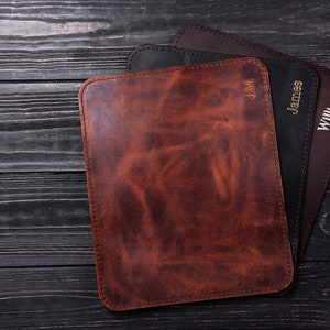 Personalized leather Mouse Pad, office desk accessories Gift for Men & Women, Multiple Colors Desk Mat