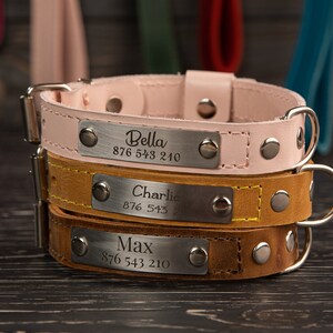 Leather Dog Collar Personalized, Dog Accessories, Puppy Collar, Custom dog collar, Pet collar, Dog collar with name