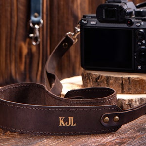 Tracolla per fotocamera, tracolla personalizzata in pelle per fotocamera, regalo personalizzato per fotografo, tracolle per fotocamera reflex DSLR canon nikon sony