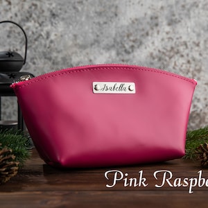Leather makeup bag Personalized, Bridesmaid gift, Wedding Gift, Cosmetic bag, gift for her, gift for women, girlfriend gift, Сristmas gift