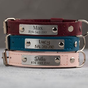 Personalized leather dog collar