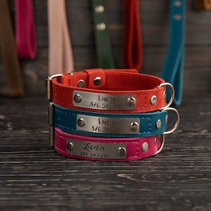 Leather Dog Collar, Personalized Custom Puppy Collar, Dog Collar for Girls and Boys, Pet Collar, christmas dog collar
