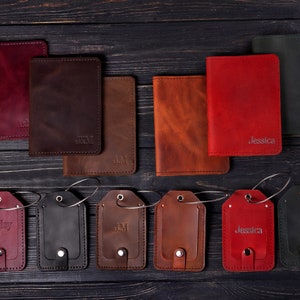 Personalized Passport Cover Leather, luggage tag, passport wallet, passport case, travel gift, Passport holder, Travel essentials