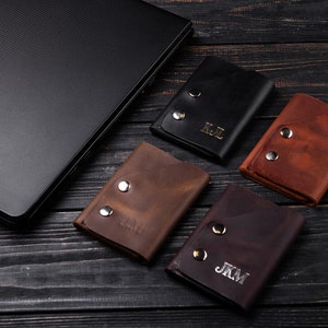 Billetera de cuero, Billetera personalizada, Monedero para hombre, Regalo de aniversario para él, Regalo para hombres, Regalo de papá