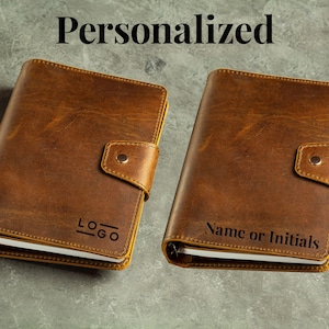 office gift for staff, gift for employees, corporate gifts, leather journal, leather notebook, leather planner, travel journal, ring binder, planner binder, leather organizer, refillable journal, personalized planner