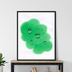 Droplets Painting Print, Water Splash in watercolor, Print from original, Rain drops print