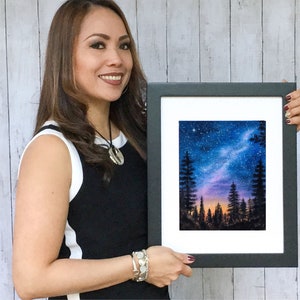 Night Sky, Watercolor Painting, Print From Original, Galaxy in ...