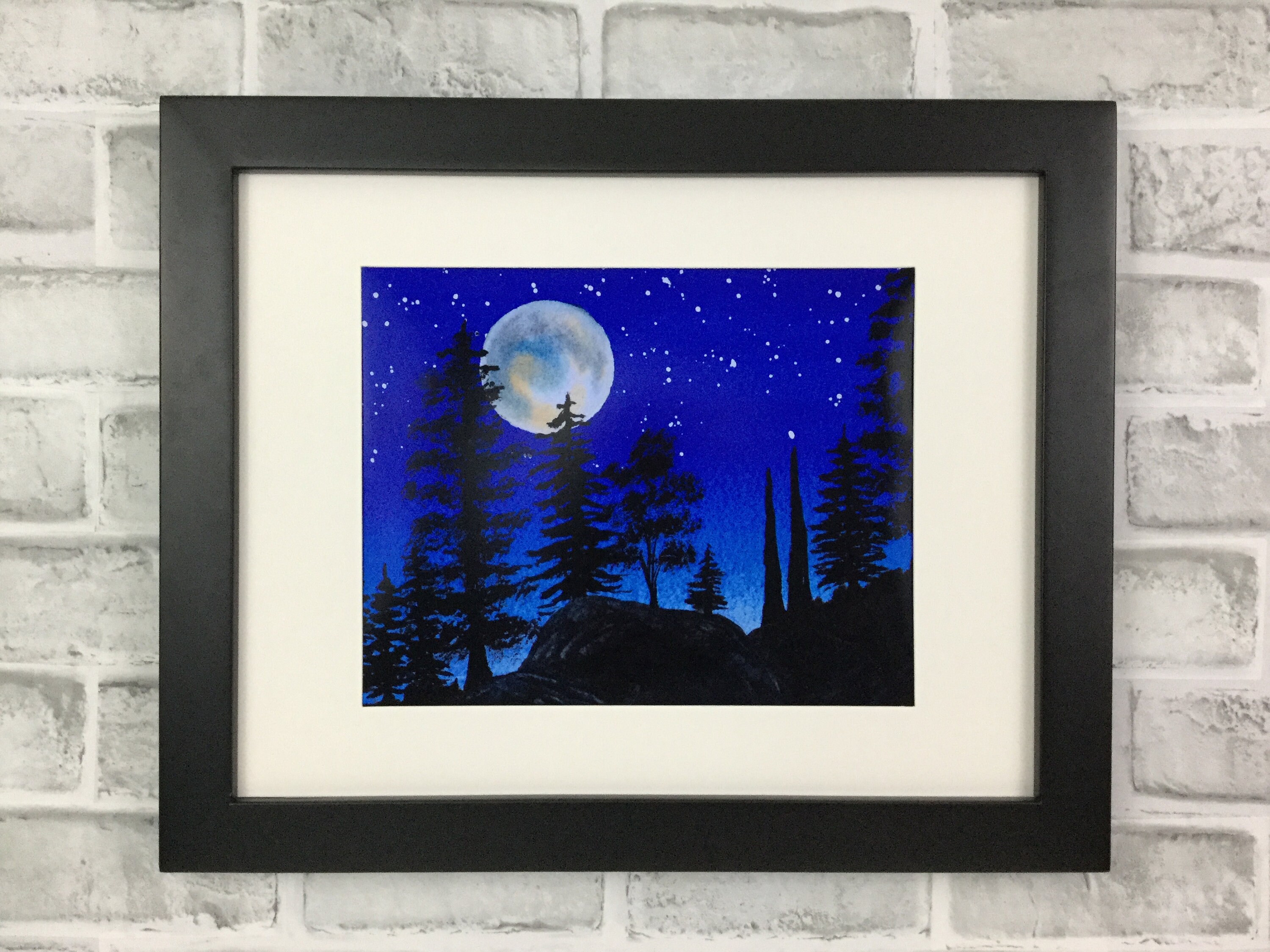 Blue Night Watercolor Painting, Print From Original Painting by Aida ...