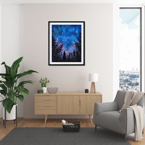 Looking Up, Night Sky in Watercolor, Print From Original by Aida ...