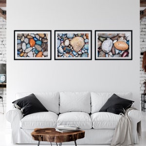 Set of 3 Rocks in Watercolor Print, Pebble Art Print, Rocks Print, Set ...