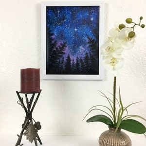 Looking Up, Night Sky in Watercolor, Print From Original by Aida ...