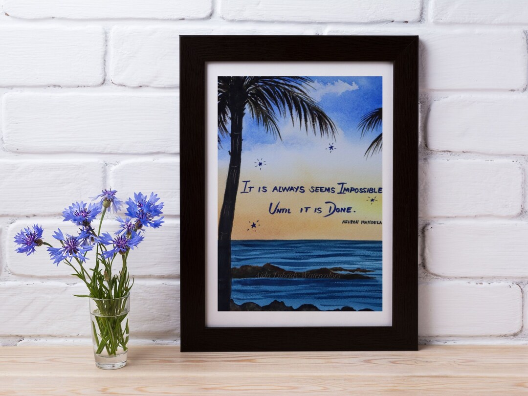 Inspirational Quote Print, Motivational Quote With Watercolor ...