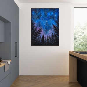 Looking Up, Night Sky in Watercolor, Print From Original by Aida ...