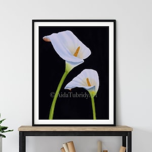Calla Lily Poster Print, 16x20 inches, Giclee' Art Print, Watercolor Painting print