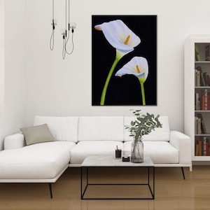 Calla Lily in Watercolor, Print from Original Watercolor Painting by Aida Tubridy, While Lily print, White flower painting, Mom's gift idea