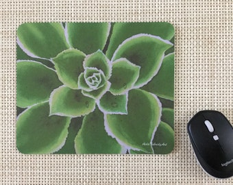 Mother's Day Gift idea, Valentine's Gift idea, MOUSE PAD, Art on Mouse Pad, Succulent Painting on Mouse Pad, Cool Mouse Pad