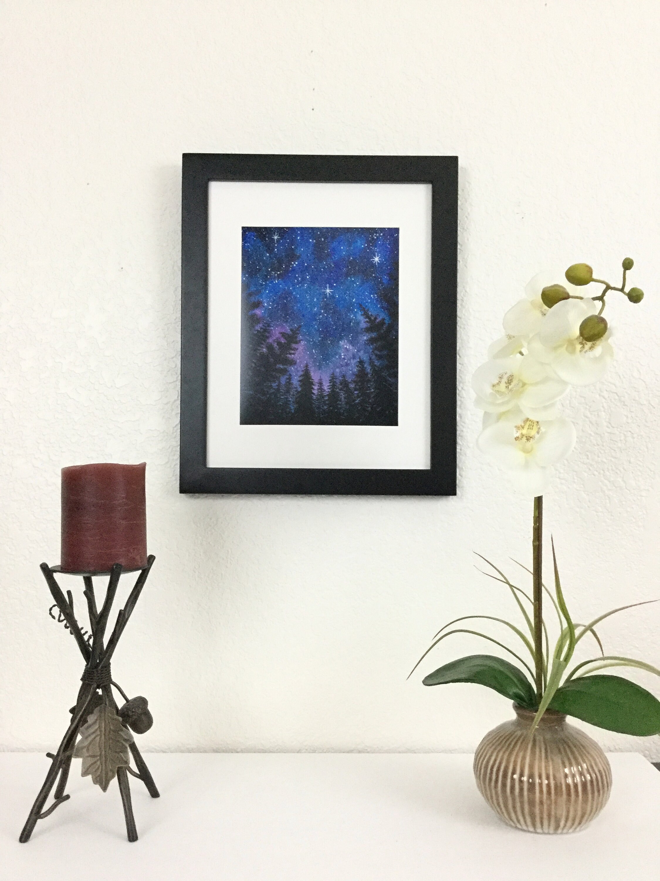 Looking up Night sky in watercolor Print from Original by | Etsy