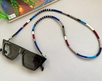 Boho Multicolor Sunglass Strap: Cotton Yarn Eyewear Lanyard