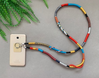 Multicolor Phone Strap with Phone Ring / Phone Lanyard / Phone Strap / Mobile Phone Cord / Phone Chain / Phone Holder / Crossbody Strap