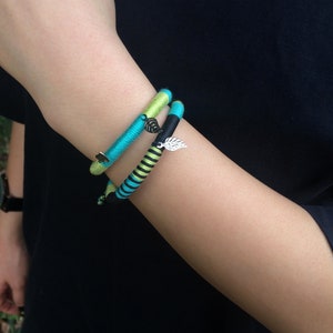 Handmade Boho Cotton Cord Bracelet Set: Adjustable Wrap Bracelets