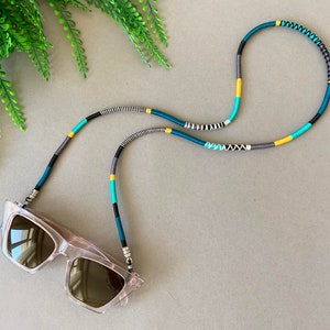 Bracelet de lunettes de soleil bleues / Sangle de lunettes de soleil / Chaîne de lunettes de soleil / Support de lunettes de soleil / Retenue de lunettes de soleil / Accessoires de lunettes Boho Idées cadeaux