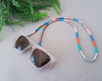 Multicolor Cotton Sunglass Strap: Handcrafted Eyewear Chain