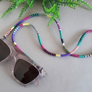 Multicolor Cotton Sunglass Strap: Handcrafted Eyewear Chain