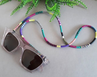Multicolor Cotton Sunglass Strap: Handcrafted Eyewear Chain