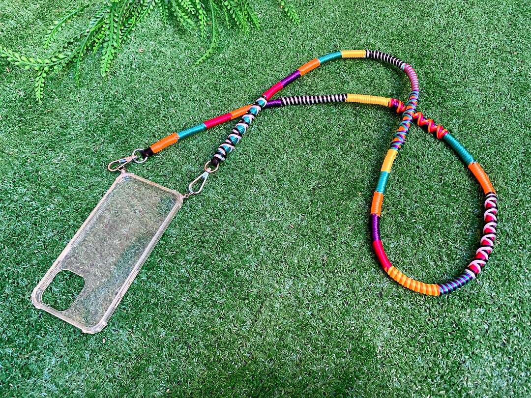 Colorful Woven Phone Lanyard With Clear Case - Etsy