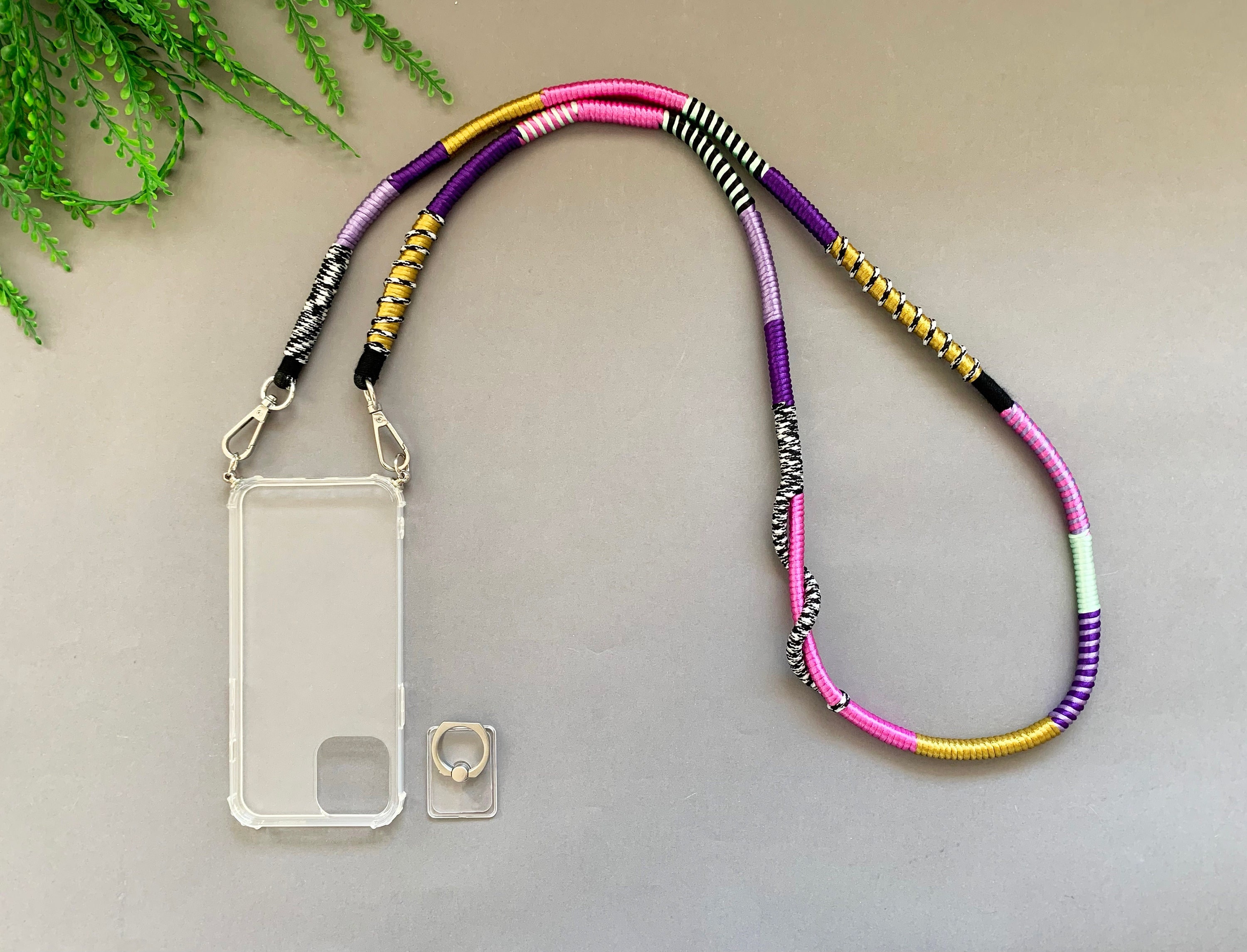 Wrapped Cord Phone Strap: Crossbody Lanyard With Transparent Case - Etsy Wrapped Cord Phone Strap: Crossbody Lanyard With Transparent Case - Etsy