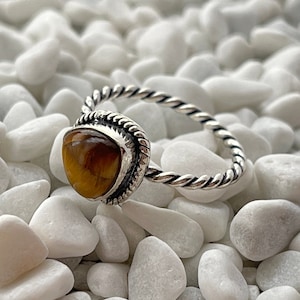 Tigers&#39;s Eye Sterling Silver Ring. Tiger&#39;s Eye Kite Ring. Sterling Silver Kite Ring. Boho Ring. Handcrafted Silver Ring.