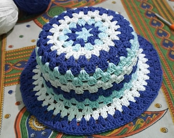 Crochet Striped Bucket Hat Pattern in English, Crochet beach hat pattern, crochet Bucket Hat pattern, You can also buy the Hat itself