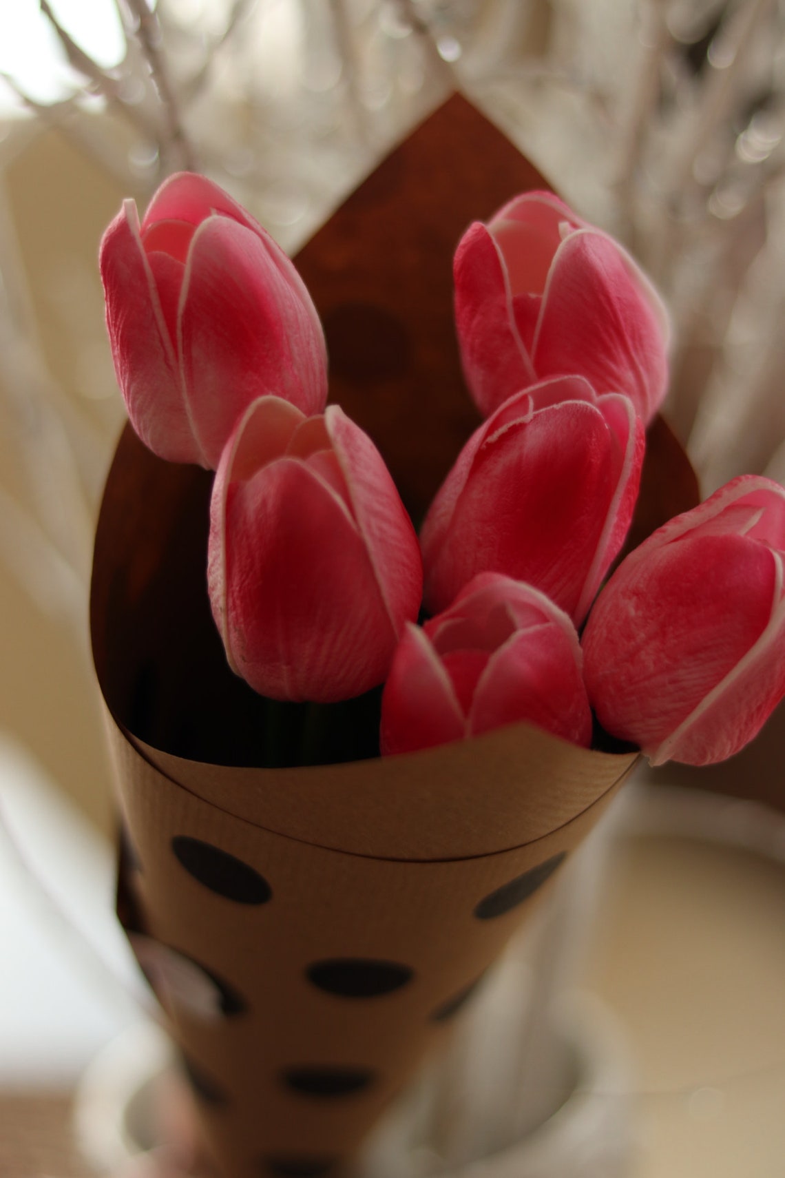 Beautiful Artificial Real Touch Tulip Flower Wedding Birthday Etsy