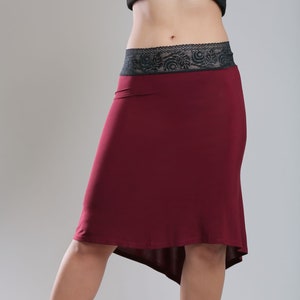 Argentine tango skirt, bordeaux, lace lace, ruffles, milonga skirt, dance skirt, tango skirt, lace, draped, ruched, ravishing