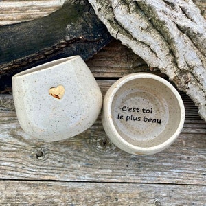 Mug with message and heart of gold “You are the most beautiful”