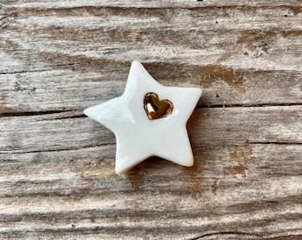 Porcelain star bean with a heart of gold