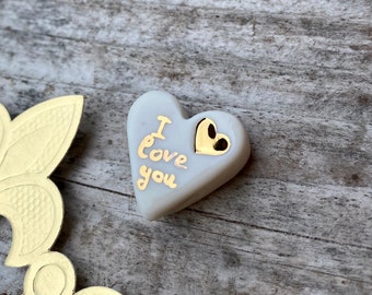 Fève au coeur d’or « I love you »