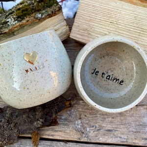 Mug with message and golden heart "I love you Grandma"