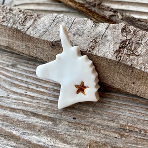 Gold star porcelain unicorn bean image 2