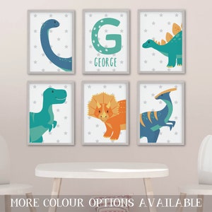 Personalised Dinosaur Prints | Dinosaur Decor | Dinosaur Bedroom | Kids Prints | Toddler Room Prints| Dinosaur Print with name |