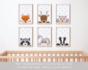 Woodland Nursery Prints | Nursery Wall Art | Forest Animal Prints | Cute Kids Wall art | Woodland Animal Prints