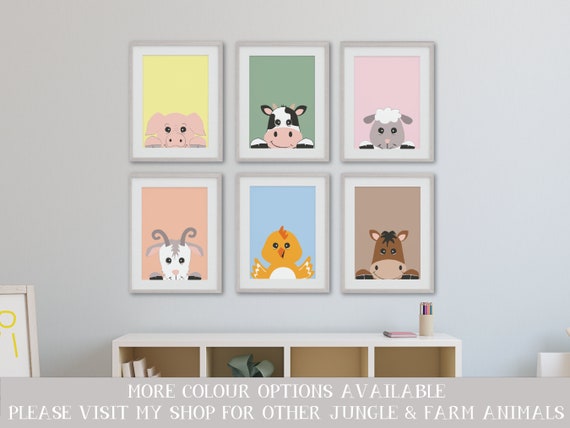 Farm Animal Prints Farm Nursery Wall Art Nursery Decor | Etsy