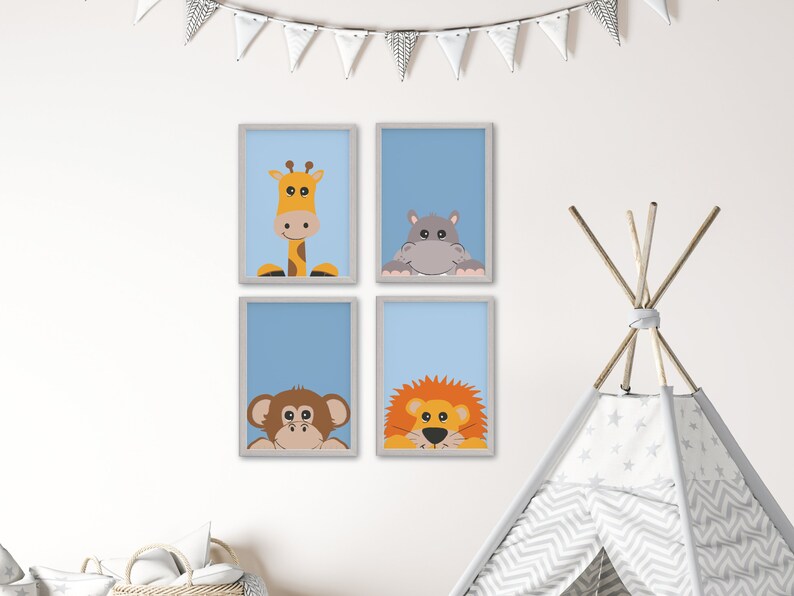 Jungle Nursery Prints Nursery Wall Art Nursery Decor Etsy UK