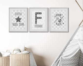 Personalised Rock Star Guitar Print, Kids Room Decor
